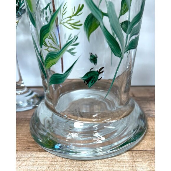 I Godinger & Co. Glass Pitcher & Goblet Set Gold Rims Hand-Painted - Picture 10 of 13